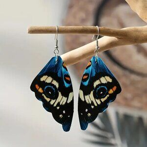 Butterfly Wing Plastic Drop Earrings
